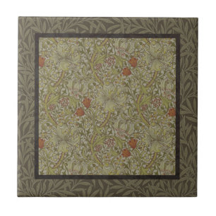 Carreau Modèle de branche de saule et de lys doré de Willi