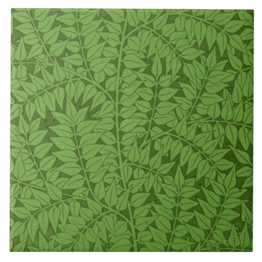 Carreau Modèle de branche verte (art de la jungle) (Willia (Devant)