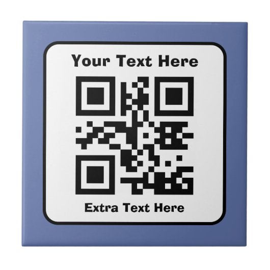 Carreau Modèle de code QR numérisable avec texte modifiabl (Devant)