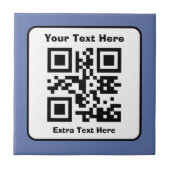 Carreau Modèle de code QR scannable avec texte modifiable (Devant)
