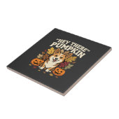 Carreau Modèle de Corgi Halloween Hey There Pumpkin (Côté)