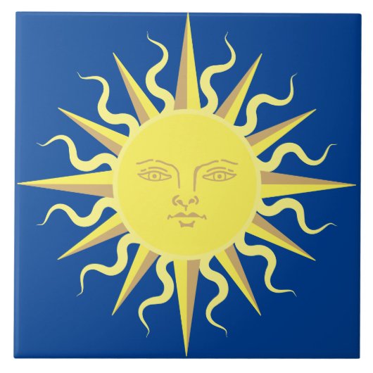 Carreau Modèle de face solaire flamboyant (Devant)