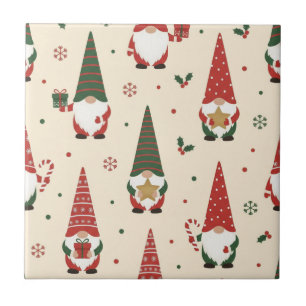 Carreau Modèle de fête de gnome de Noël