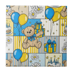 Carreau Modèle de jardin aux marguerites Teddy Bear (13)