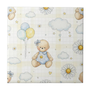 Carreau Modèle de jardin de marguerites Ourson (6)