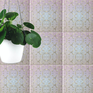 Carreau Modèle De Luxe Baroque Or Damas Sur Pastel Ombre