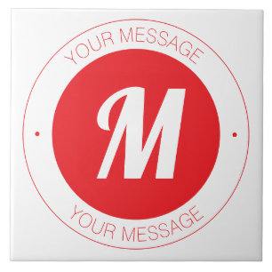 Carreau Modèle de monogramme personnalisable et de texte c