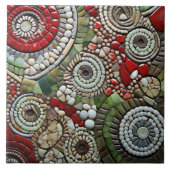 Carreau Modèle de spirale de Noël blanc, rouge et vert (Devant)
