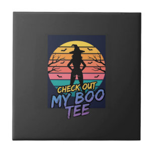 Carreau Modèle de T-shirt Halloween Check Out My Boo_1