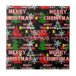 Carreau Modèle de texte décoratif Joyeux Noël