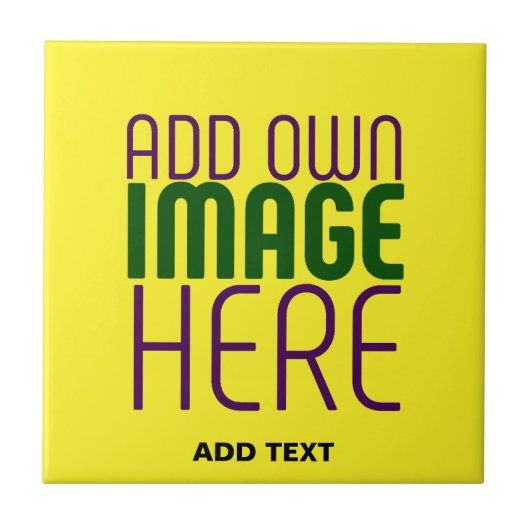 CARREAU MODELE DE TEXTE D'IMAGE JAUNE BRILLANT ÉDITABLE MO (Devant)
