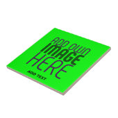 CARREAU MODELE DE TEXTE D'IMAGE NEON VERT EDITABLE MODERNE (Côté)