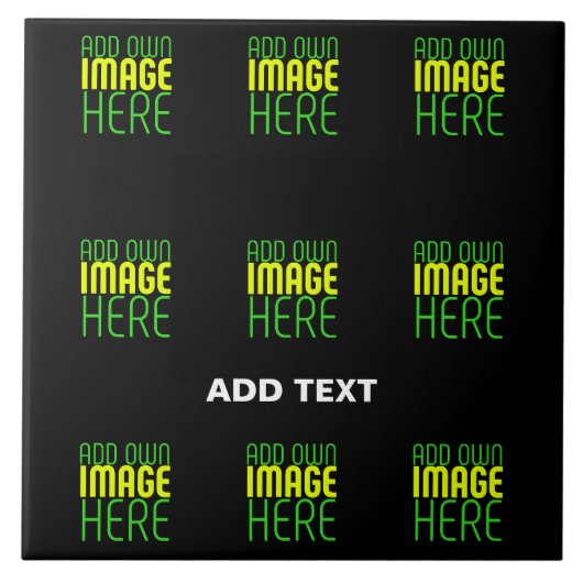 CARREAU MODÈLE DE TEXTE D'IMAGE NOIRE SIMPLE ET MODERNE (Devant)