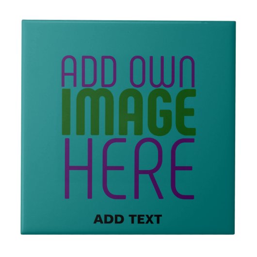 CARREAU MODÈLE DE TEXTE D'IMAGE VERT TEAL ÉDITABLE MODERNE (Devant)