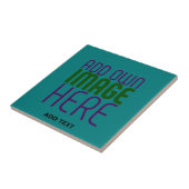 CARREAU MODÈLE DE TEXTE D'IMAGE VERT TEAL ÉDITABLE MODERNE (Côté)