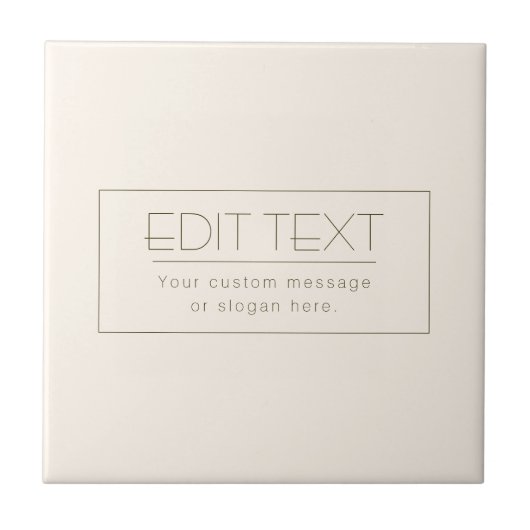 Carreau Modèle élégant et modifiable | Blanc cassé et Brow (Devant)