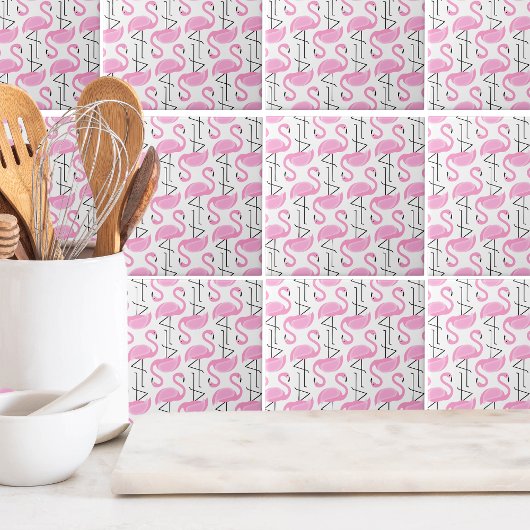 Carreau Modèle Flamingo rose moderne simple