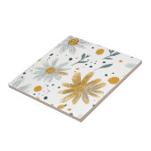 Carreau Modèle floral blanc et jaune (Côté)