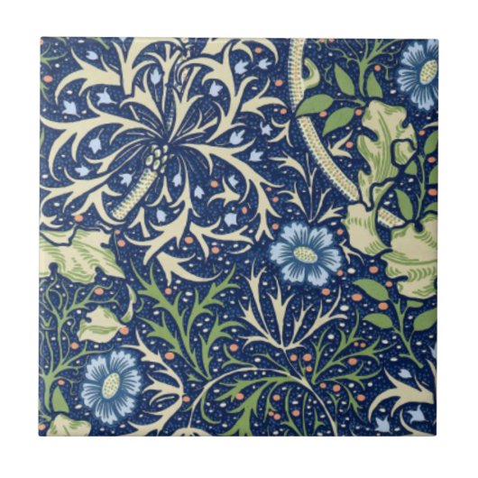 Carreau Modèle floral bleu (Devant)