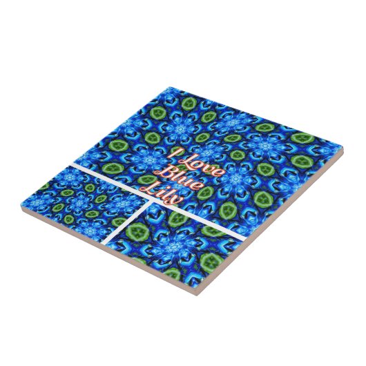 Carreau Modèle Floral bleu Abstrait (Côté)