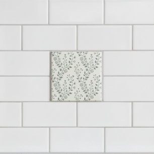 Carreau Modèle floral bohème minimaliste à la crème de sau