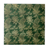 Carreau Modèle floral Celtic Green Gold Paisley (Devant)