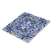 Carreau Modèle floral classique de couleur bleue moderne (Côté)