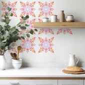 Carreau Modèle floral de Mandala coloré