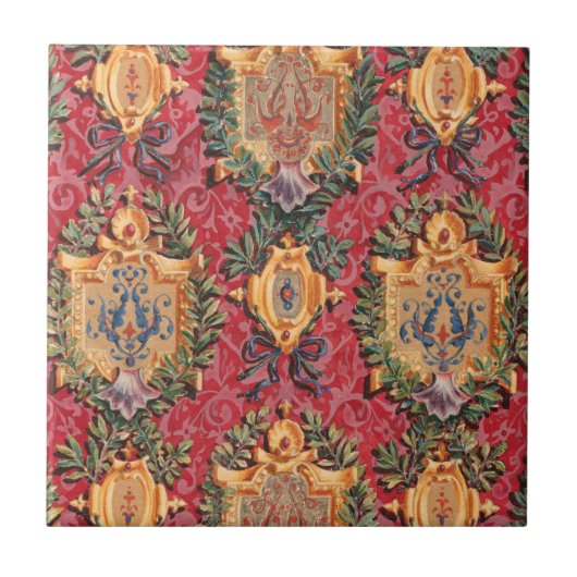 Carreau Modèle Floral Français Antique (Devant)