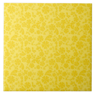 Carreau Modèle floral jaune vif