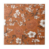 Carreau Modèle Floral Orange Brûlé (Devant)