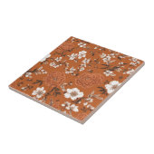 Carreau Modèle Floral Orange Brûlé (Côté)