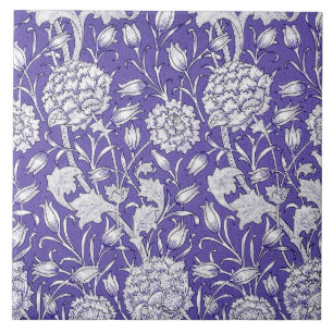 Carreau Modèle Floral Périwinkle vintage