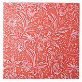 Carreau Modèle floral préféré, rouge, (Devant)