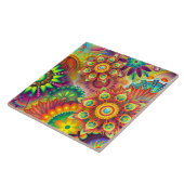 Carreau Modèle floral psychédélique (Côté)