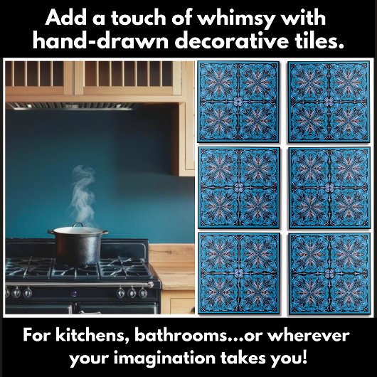 Carreau Modèle floral Scandi dessiné à la main