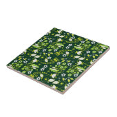 Carreau Modèle floral scandinave moderne vert foncé (Côté)