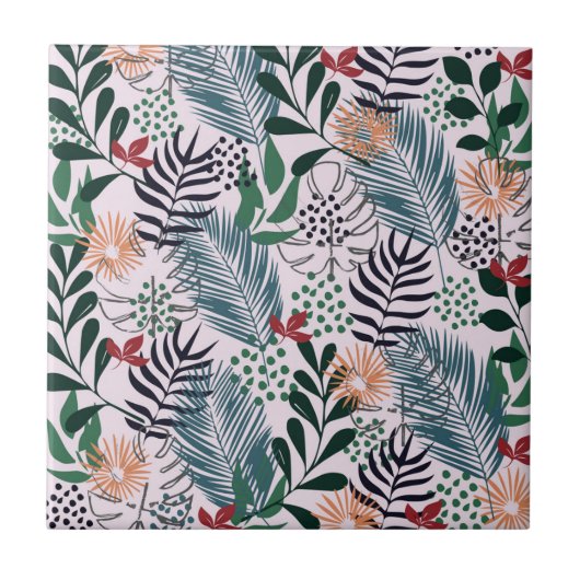 Carreau Modèle floral tropical (Devant)