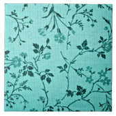 Carreau Modèle floral turquoise (Devant)