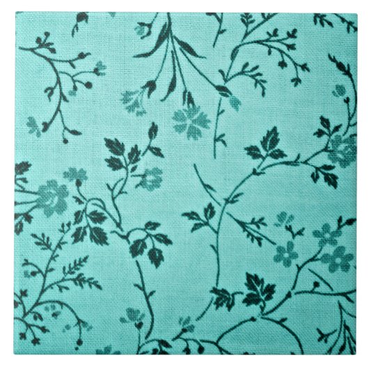 Carreau Modèle floral turquoise (Devant)