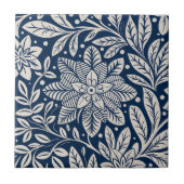 Carreau Modèle Floral Vintage bleu et blanc (Devant)