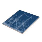 Carreau Modèle grand bleu de bateau de navigation (Côté)