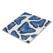 Carreau Modèle motif de papillon bleu morpho (Côté)