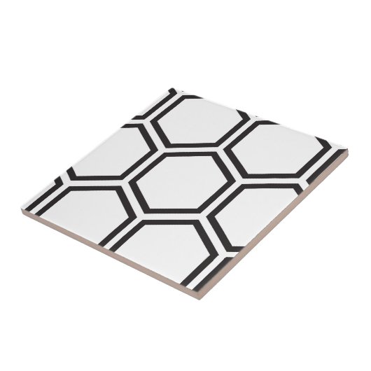 Carreau Modèle noir d'hexagone (Côté)