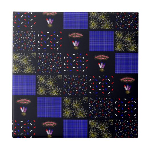Carreau Modèle patchwork du 4 juillet - 4 juillet (Devant)
