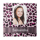 Carreau Modèle photo empreinte de léopard rose (Devant)