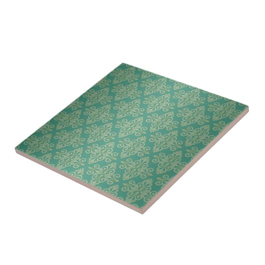 Carreau Modèle Veridian vert Damask (Côté)