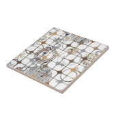 Carreau Modern Abstract Circles and Stars in Gold and Bron (Côté)