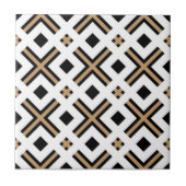 Carreau Modern Black and Gold Geometric Plaid (Devant)