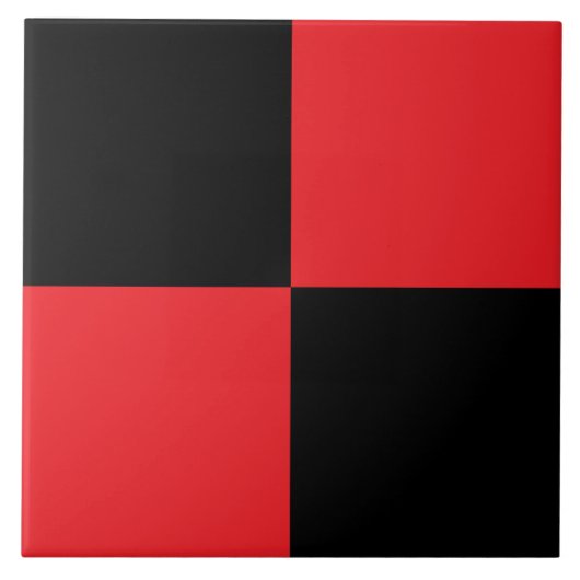 Carreau Modern Black and Red Checkered Ceramic Tile (Devant)